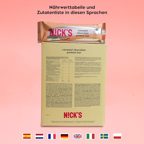 Nicks Protein Bar mix, barre di proteine cheto snack a basso contenuto di carboidrati senza zucchero aggiunto, senza glutine | Proteina 15g con collagene (9 barre proteiche x 50g)