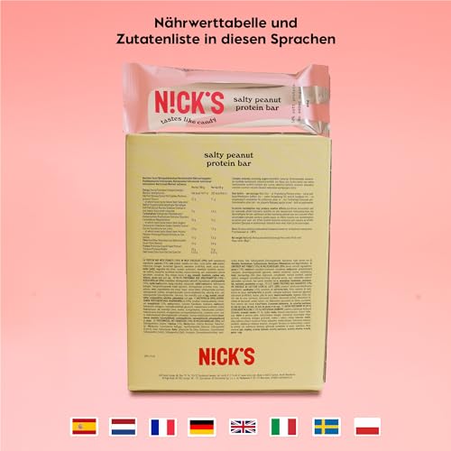 Nicks Protein Bar mix, barre di proteine cheto snack a basso contenuto di carboidrati senza zucchero aggiunto, senza glutine | Proteina 15g con collagene (9 barre proteiche x 50g)