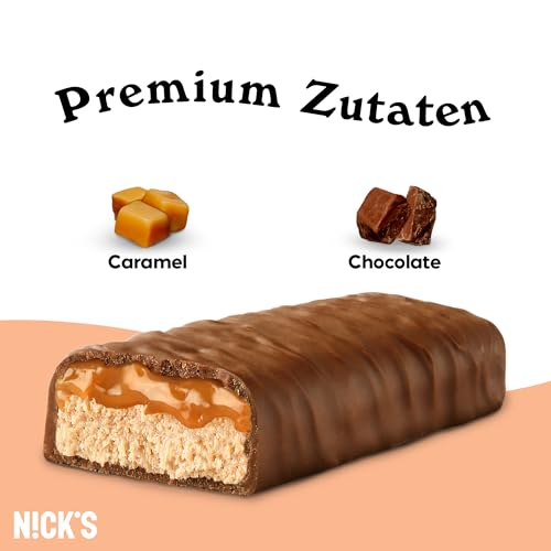 Nicks Protein Bar mix, barre di proteine cheto snack a basso contenuto di carboidrati senza zucchero aggiunto, senza glutine | Proteina 15g con collagene (9 barre proteiche x 50g)