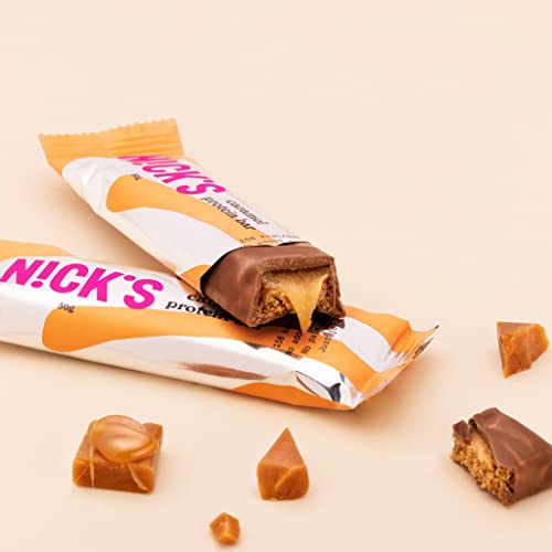 Nicks Protein Bar mix, barre di proteine cheto snack a basso contenuto di carboidrati senza zucchero aggiunto, senza glutine | Proteina 15g con collagene (9 barre proteiche x 50g)