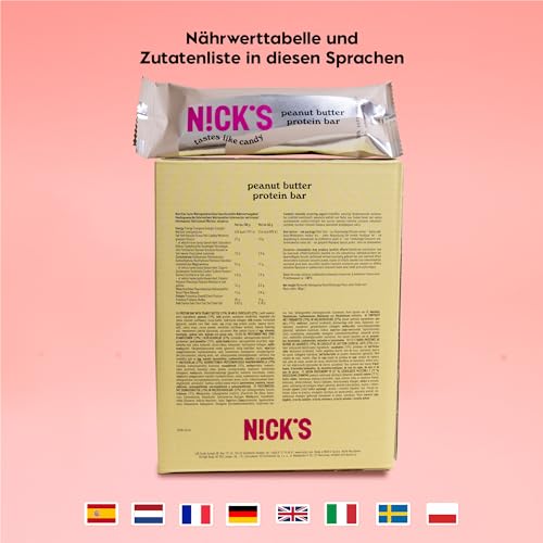 Nicks Protein Bar mix, barre di proteine cheto snack a basso contenuto di carboidrati senza zucchero aggiunto, senza glutine | Proteina 15g con collagene (9 barre proteiche x 50g)