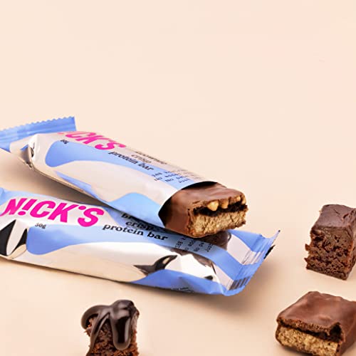 Nicks Protein Bar mix, barre di proteine cheto snack a basso contenuto di carboidrati senza zucchero aggiunto, senza glutine | Proteina 15g con collagene (9 barre proteiche x 50g)