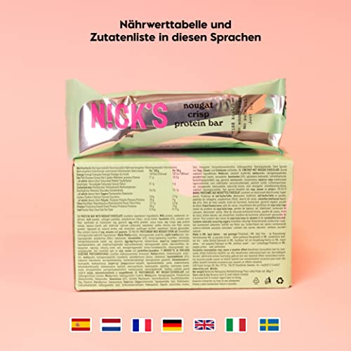Nicks Protein Bar mix, barre di proteine cheto snack a basso contenuto di carboidrati senza zucchero aggiunto, senza glutine | Proteina 15g con collagene (9 barre proteiche x 50g)