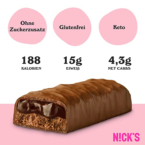 Nicks Protein Bar mix, barre di proteine cheto snack a basso contenuto di carboidrati senza zucchero aggiunto, senza glutine | Proteina 15g con collagene (9 barre proteiche x 50g)