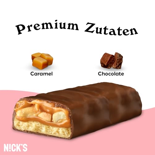 Nicks Protein Bar mix, barre di proteine cheto snack a basso contenuto di carboidrati senza zucchero aggiunto, senza glutine | Proteina 15g con collagene (9 barre proteiche x 50g)