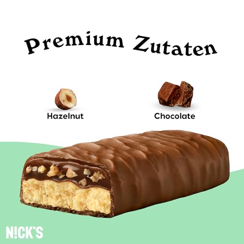 Nicks Protein Bar mix, barre di proteine cheto snack a basso contenuto di carboidrati senza zucchero aggiunto, senza glutine | Proteina 15g con collagene (9 barre proteiche x 50g)