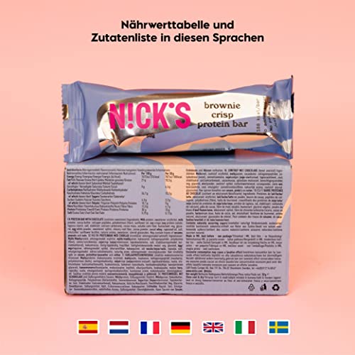 Nicks Protein Bar mix, barre di proteine cheto snack a basso contenuto di carboidrati senza zucchero aggiunto, senza glutine | Proteina 15g con collagene (9 barre proteiche x 50g)