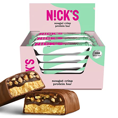 Nicks Protein Bar mix, barre di proteine cheto snack a basso contenuto di carboidrati senza zucchero aggiunto, senza glutine | Proteina 15g con collagene (9 barre proteiche x 50g)