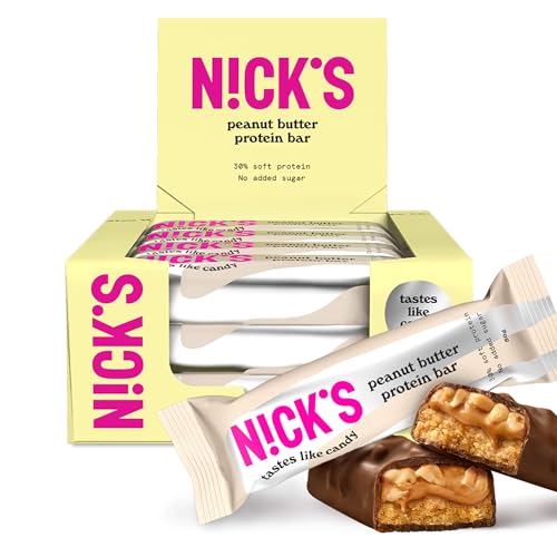 Nicks Protein Bar mix, barre di proteine cheto snack a basso contenuto di carboidrati senza zucchero aggiunto, senza glutine | Proteina 15g con collagene (9 barre proteiche x 50g)
