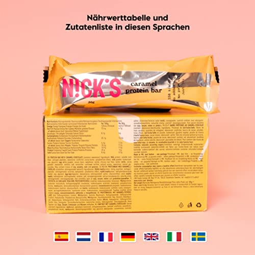 Nicks Protein Bar mix, barre di proteine cheto snack a basso contenuto di carboidrati senza zucchero aggiunto, senza glutine | Proteina 15g con collagene (9 barre proteiche x 50g)
