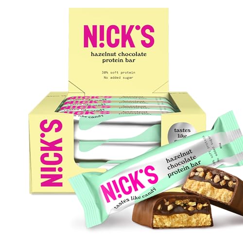 Nicks Protein Bar mix, barre di proteine cheto snack a basso contenuto di carboidrati senza zucchero aggiunto, senza glutine | Proteina 15g con collagene (9 barre proteiche x 50g)
