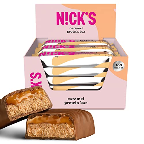 Nicks Protein Bar mix, barre di proteine cheto snack a basso contenuto di carboidrati senza zucchero aggiunto, senza glutine | Proteina 15g con collagene (9 barre proteiche x 50g)
