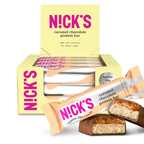 Nicks Protein Bar mix, barre di proteine cheto snack a basso contenuto di carboidrati senza zucchero aggiunto, senza glutine | Proteina 15g con collagene (9 barre proteiche x 50g)