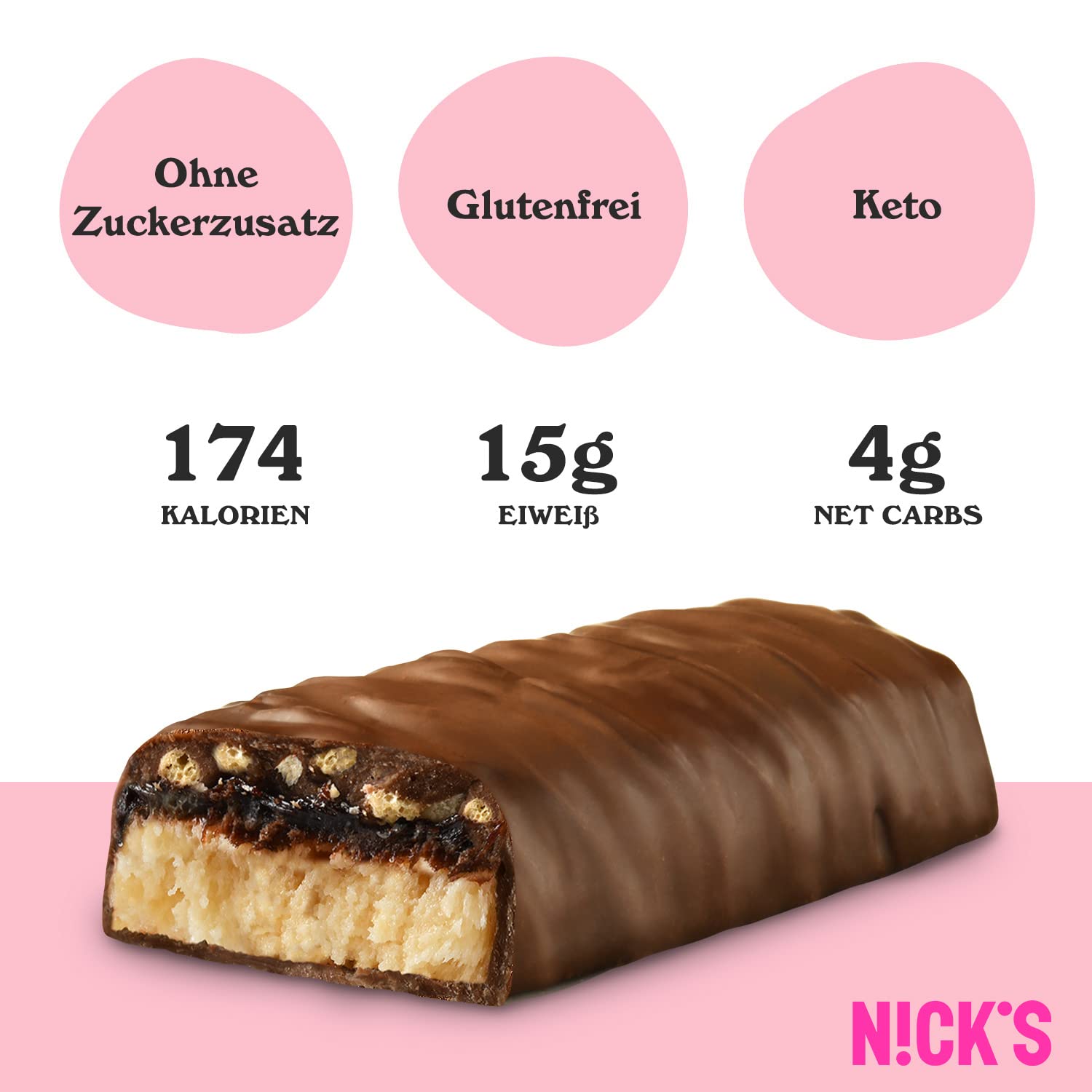 Nicks Protein Bar mix, barre di proteine cheto snack a basso contenuto di carboidrati senza zucchero aggiunto, senza glutine | Proteina 15g con collagene (9 barre proteiche x 50g)