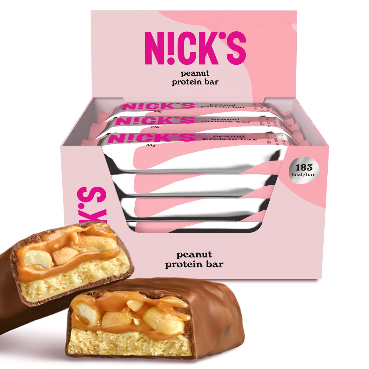 Nicks Protein Bar mix, barre di proteine cheto snack a basso contenuto di carboidrati senza zucchero aggiunto, senza glutine | Proteina 15g con collagene (9 barre proteiche x 50g)