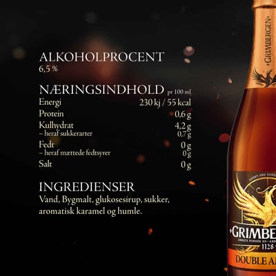 Grimbergen Double Ambrée Belgisk Ale - 65% øl 6x75cl flaske