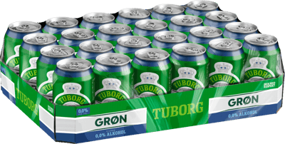 Grøn Tuborg 00% Pilsner - Alkoholfri øl 24x33cl dåse