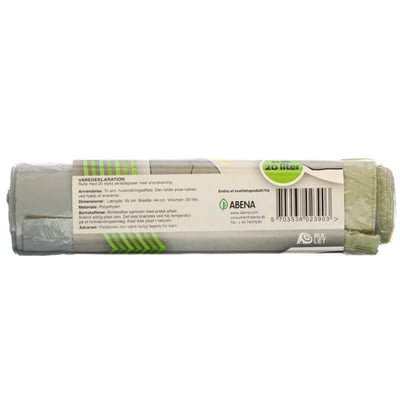 Affaldspose m snøreluk 20 l 20-pak