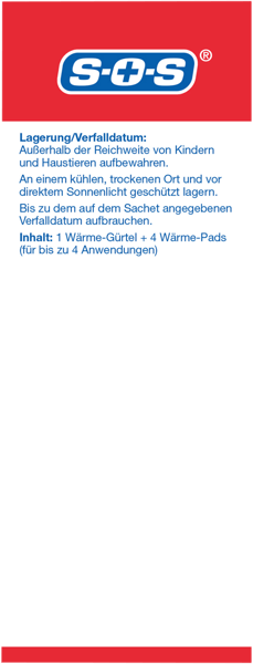 Varmebælte SOS m 4 Varme Pads
