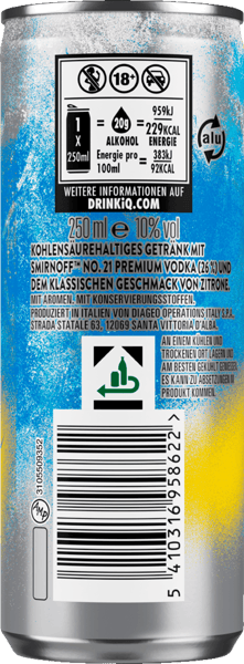 SMIRNOFF ICE 10% 025L + Pant