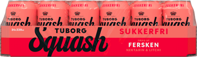 Tuborg Squash Fersken Sukkerfri 24x033l