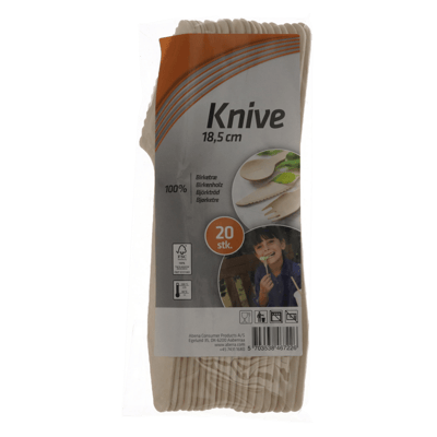 Kniv natur birketræ 20 stk