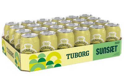 Grøn Tuborg Sunsæt Pilsner - 46% øl 24x33cl dåse