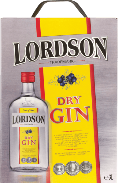 Lordson gin taske i boks 375% 3 l
