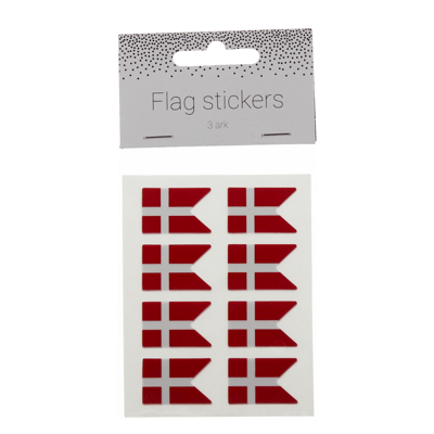 Dannebrog Stickers 3 ark 24 stk