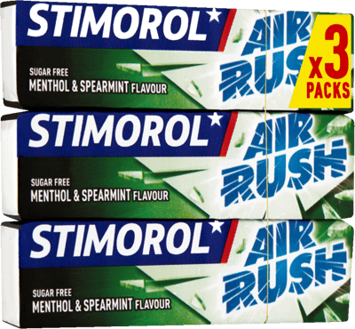 Stimorol Air Rush Mentol Spearmint 3-Pak 42 g