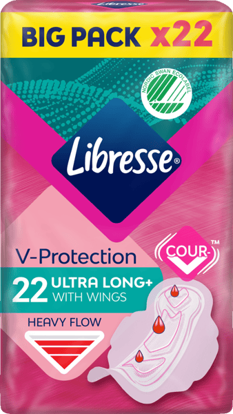 Libresse Ultra Long+ bind med vinger 22 stk