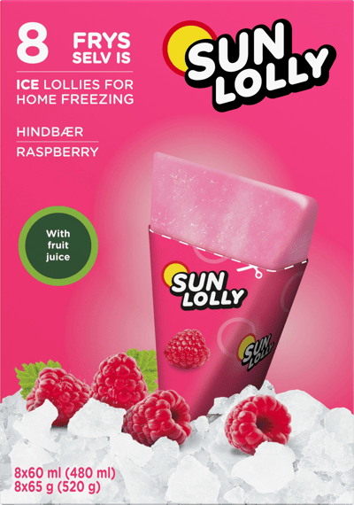 Sun Lolly Hindbær 8stk