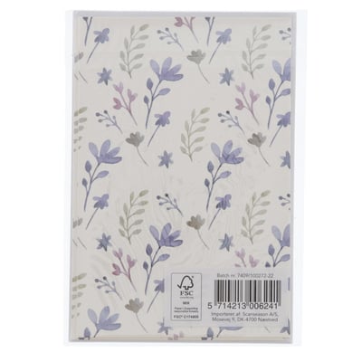 Kort Med Kuvert 15x10 cm 4 stk Soldat og Blomster