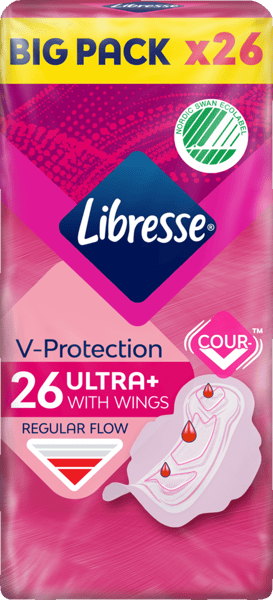 Libresse Ultra Regular bind med vinger 26 stk