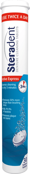 Steradent Express Plus i Rør 30 stk