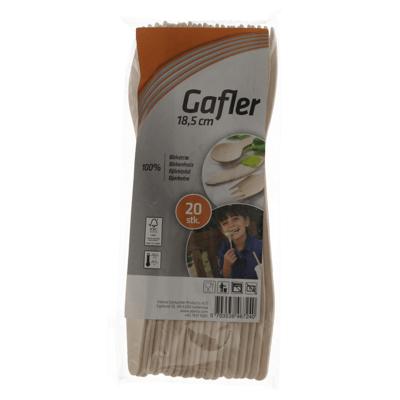 Gaffel natur birketræ 20 stk