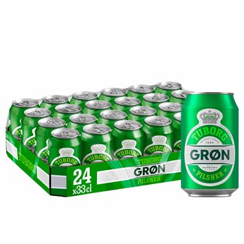 Green Tuborg Pilsner - 4,6% øl, 24x33cl kan