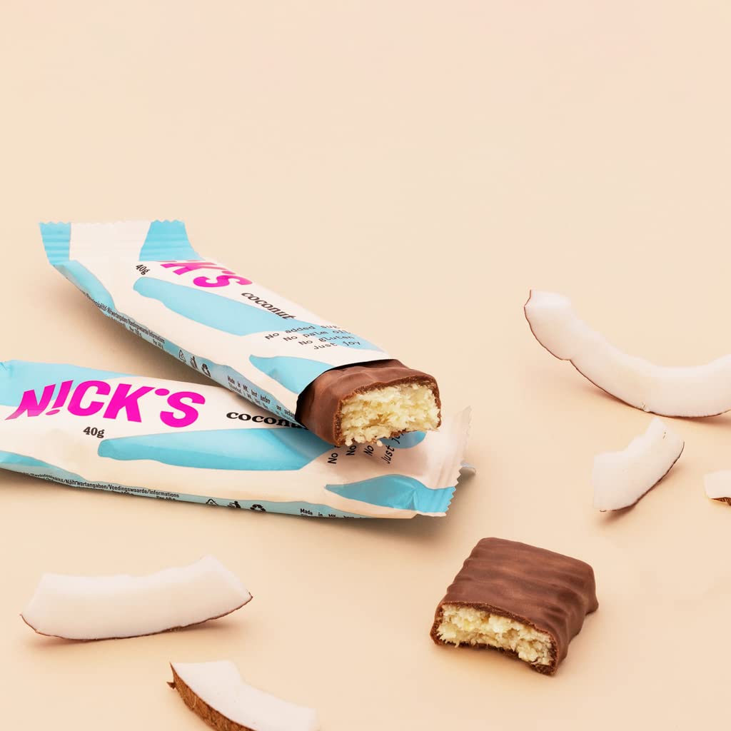 Nicks Chocolate Keto Bar Favoriti Mescola con barrette di cioccolato senza zucchero aggiunto, senza glutine, dolci a basso contenuto di carboidrati (12 snack bar)