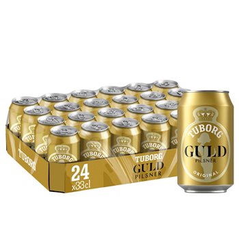 Tuborg Guld - Starkes Lager 5,6% Bier, 24x33cl. dürfen