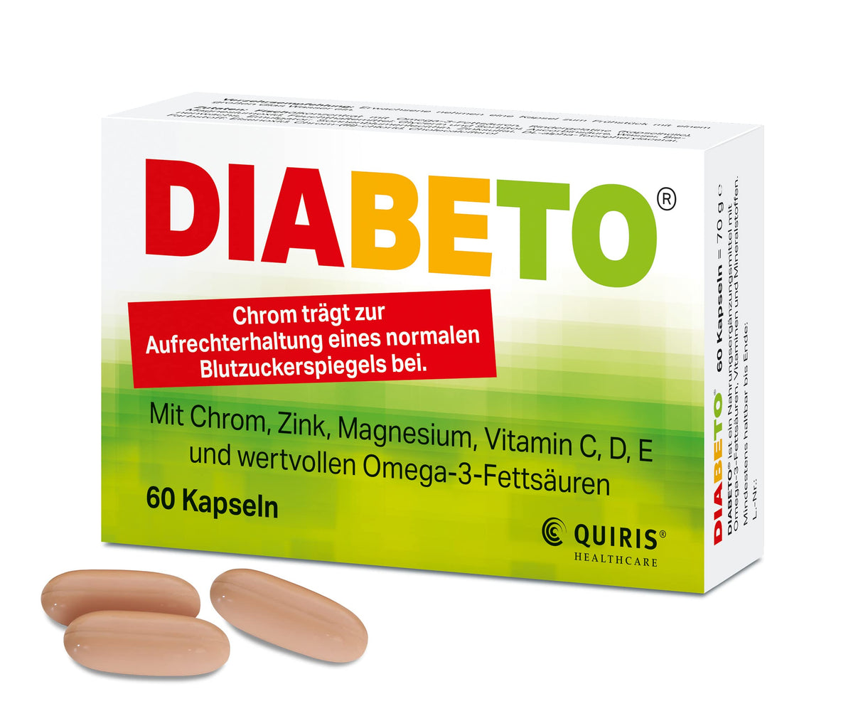 DIABETO, 60 capsules, with chromium to maintain normal blood sugar levels