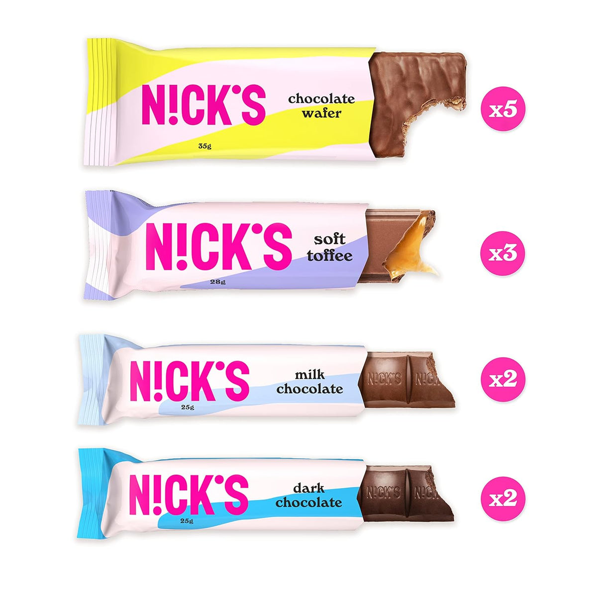 Nicks Chocolate Keto Bars Amestecă de ciocolată cu bare de ciocolată fără zahăr adăugat, dulciuri fără gluten, cu conținut scăzut de carbohidrați (12 snack-uri)