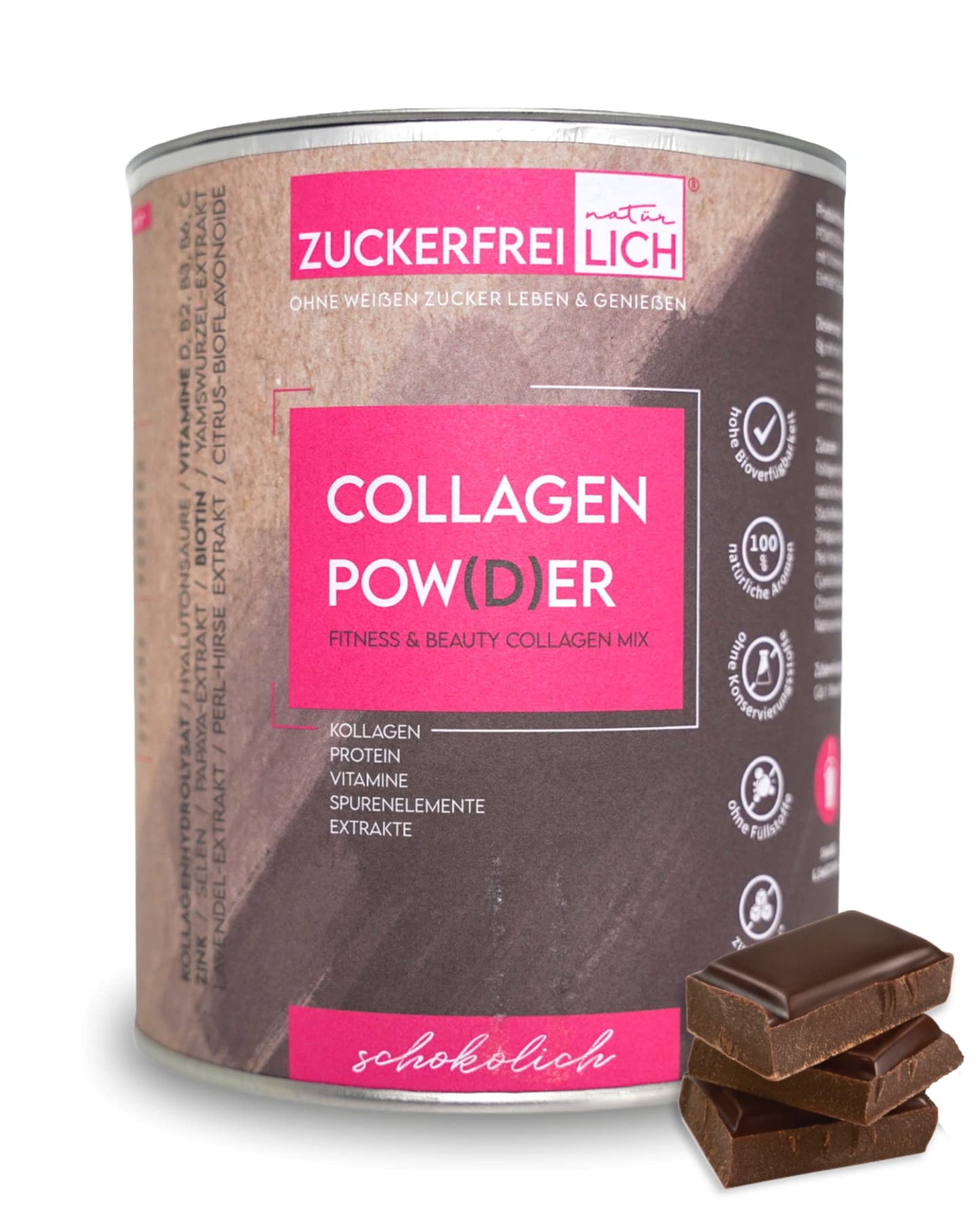 Zuckerfreilich Collagen Pulver Kokos 240g Ohne Zucker, Kollagen MIT Vitaminen, Zuckerfreies Protein und SpurenElementen, Hochdosert MIT 7.000 mg Kolagenhidrolysat Pro Portion