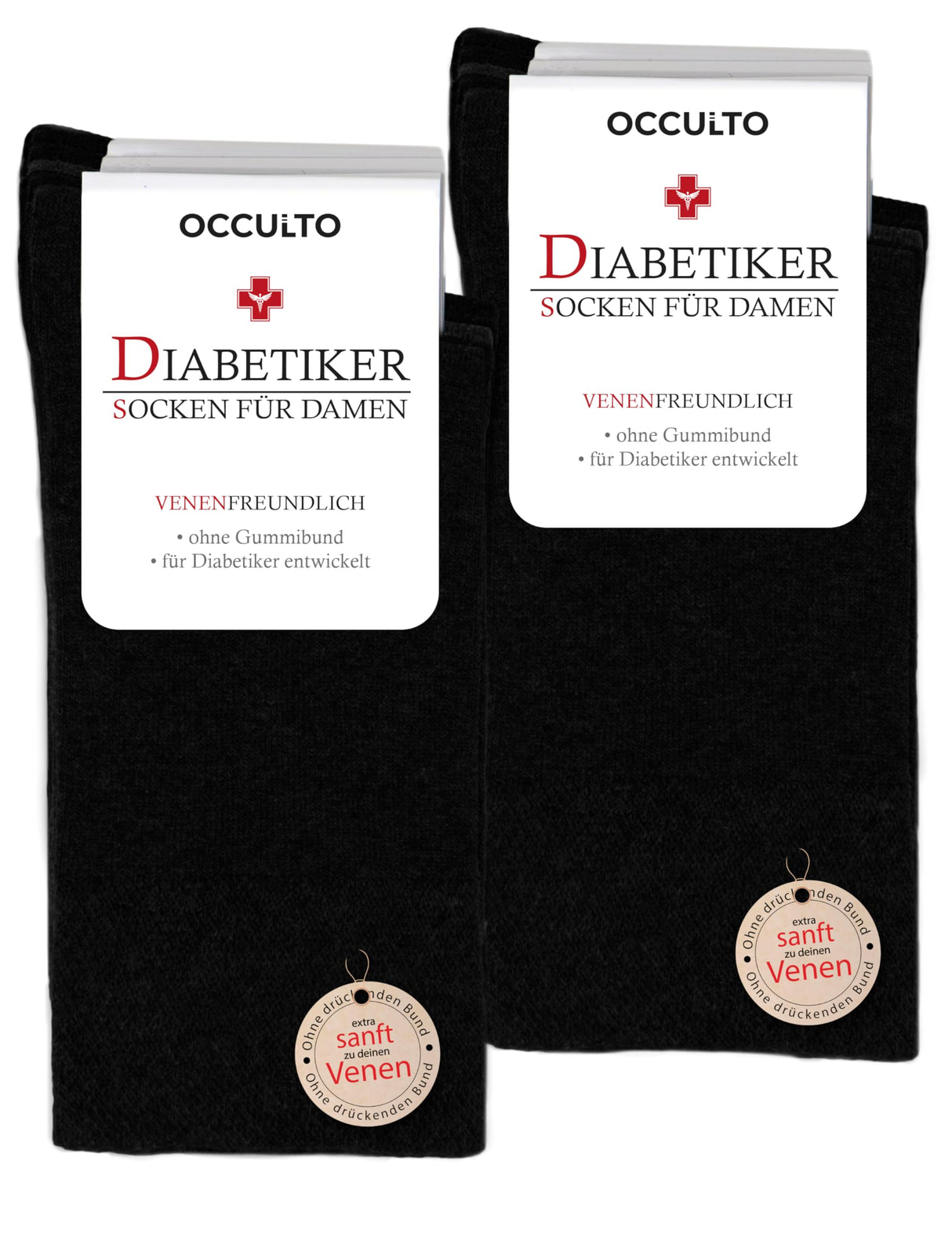 Occulto Damen Diabetic Socken Pack von 10 (Modell: Julia)