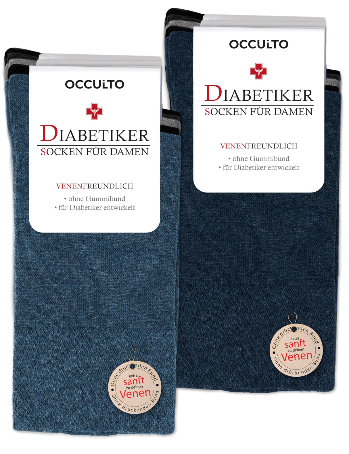 Occulto Damen Diabetic Socken Pack von 10 (Modell: Julia)