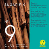 CLAV® N°9 SUGAR FIX - Capsule di cannella con estratto di cannella da 400 mg, 40μg di cromo e 10 mg di zinco per dose giornaliera più beta glucano, albero di jambul e melone amaro - equilibrio dello zucchero nel sangue - 60 capsule - vegan