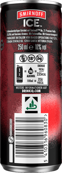 Smirnoff hielo guarana 10% 025L + pantalón