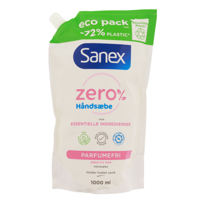 Sanex Zero % Flyd Håndsæbe 1000 ml Refill