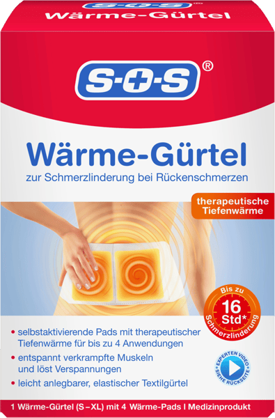 Varmabælte sos m 4 varma kuddar