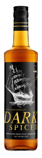 No1 Old Caribbean oscuro con ron 35% 1 L