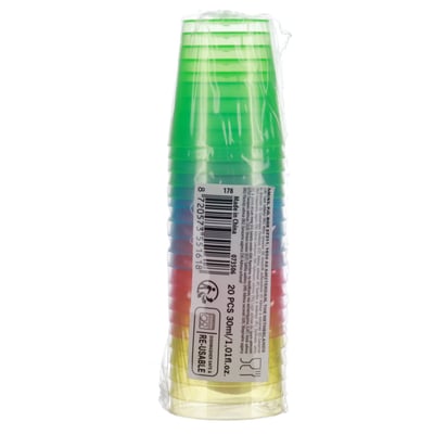 Farvede skott Glas 30 ml 20 stk